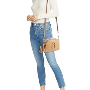 Marc Jacobs Tan/Pink Shutter Leather Crossbody Bag